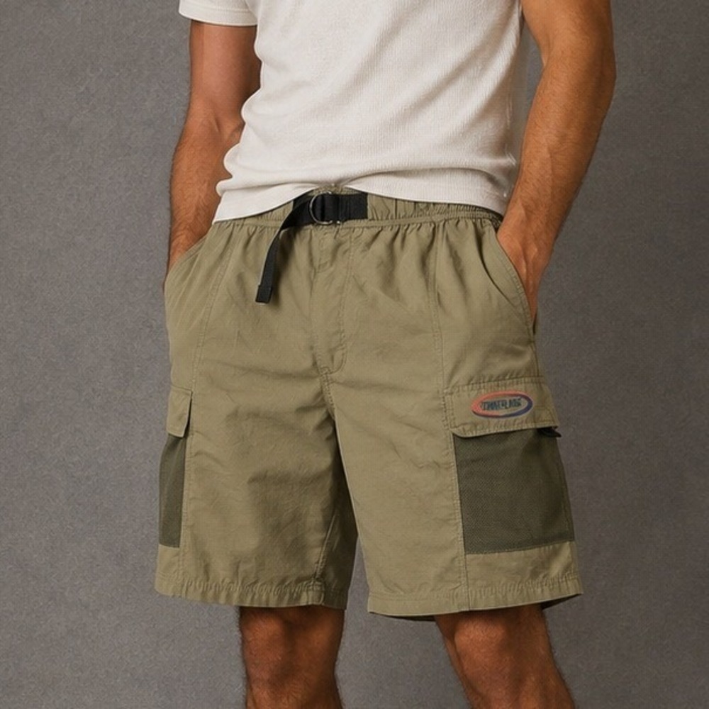 Vintage Timberland Mens XL Cargo Hiking Shorts Green Ripstop Y2K